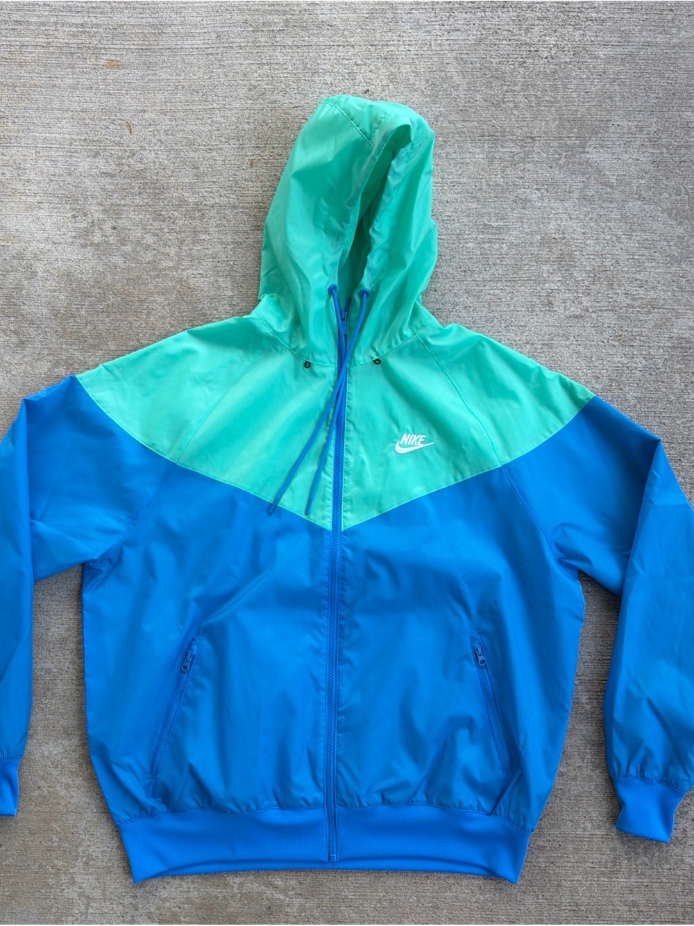 Nike Men’s Windrunner Full Zip Hoodie Rain Blue/ Teal Size M